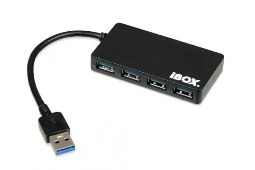 iBOX HUB USB 3.0 black 4-ports Slim