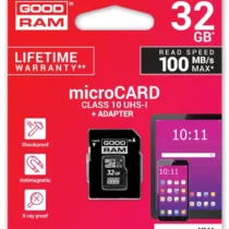 GOODRAM памет card microSDHC 32GB CL10 + adapter