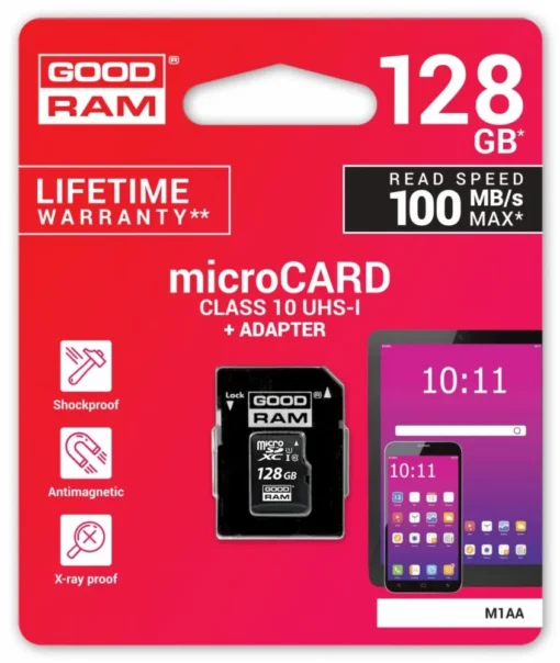 GOODRAM памет card microSDHC 128GB CL10 UHS I + adapter