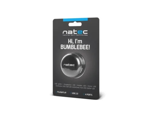 Natec Hub USB 4 port Bumblebee USB 2.0 black - Image 4