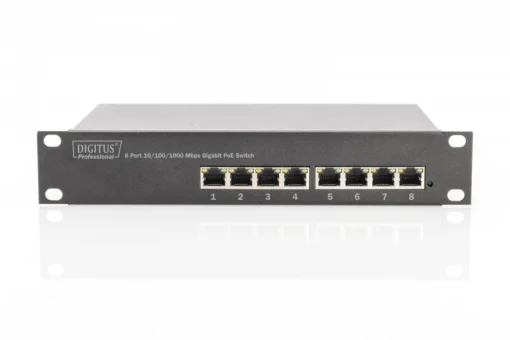 Digitus Switch unmanaged Gigabit 10 inch Rack 8-port, 8x10 / 100 / 1000Mbps PoE + af / at 96W - Image 3