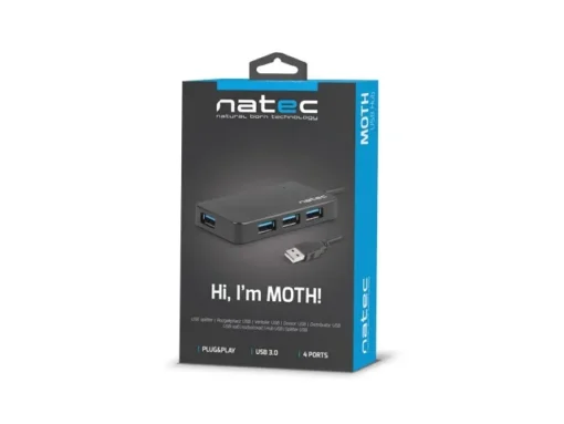 Natec Hub USB3.0 4-Port Moth black - Image 3