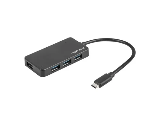 Natec Hub USB3.0 4-Port Silkworm black USB-C