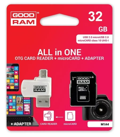 GOODRAM памет card microSDHC 32GB CL10 + adapter + reader