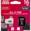 GOODRAM microSDHC card 16GB CL10 + adapter + reader