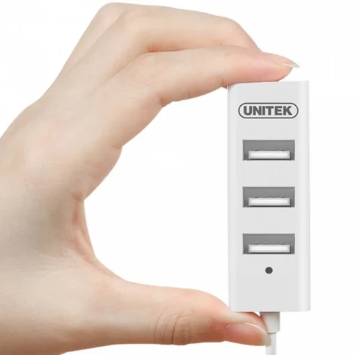 Unitek Hub 4x USB 2.0, Y-2146 1x Phone charger, white - Image 5