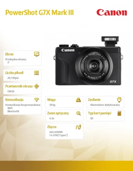 Canon Aparat PowerShot G7X Mark III черен 3637C002 - Image 2