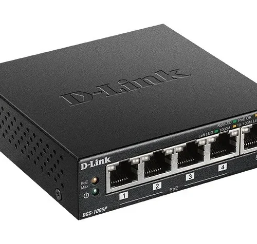 D-Link Switch DGS-1005P 5xGbE (4xPoE+ 60W)