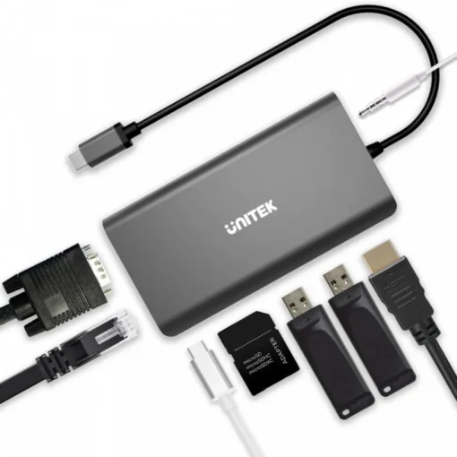 Unitek HUB 8-IN-1 USB3.1 Type-C PD 100W, D1019A - Image 2