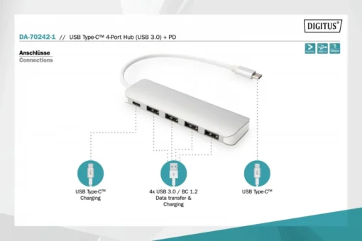 Digitus Hub 4-port USB 3.0 DA-70242-1 - Image 3