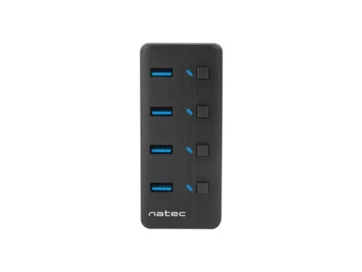 Natec USB Hub 4 Mantis 2 USB 3.0 ports with switch + захранващ блок - Image 2