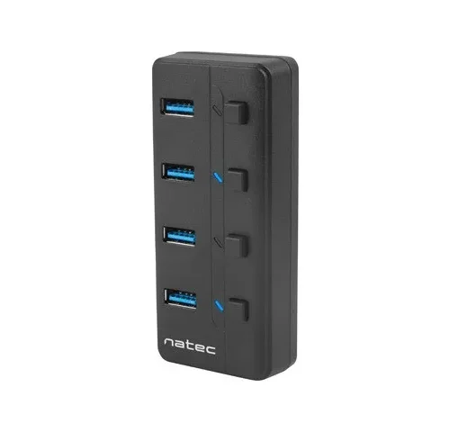 Natec USB Hub 4 Mantis 2 USB 3.0 ports with switch + захранващ блок