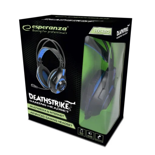 Esperanza Gaming слушалки with microphone deathstrike blue - Image 3