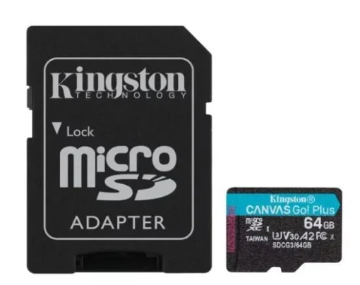 Kingston памет card microSD 64GB Canvas Go Plus 170/70MB/s Adapter