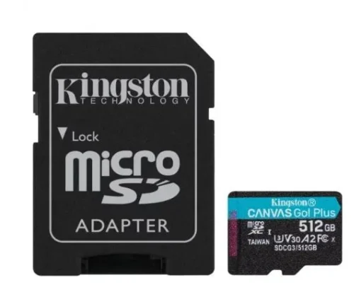 Kingston памет card microSD 512GB Canvas Go Plus 170/90MB/s Adapter