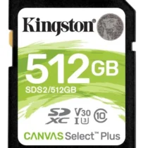 Kingston памет card SD 512GB Canvas Select Plus