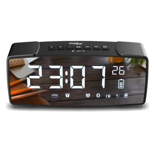 GreenBlue BT Clock Radio FM 4.2 LED Mirror Screen GB200