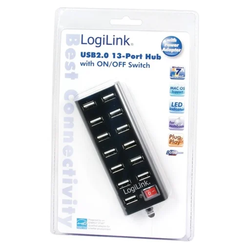 LogiLink USB2.0 hub, 13-port with ON/OFF switch - Image 2