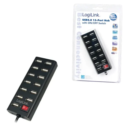 LogiLink USB2.0 hub, 13-port with ON/OFF switch - Image 3