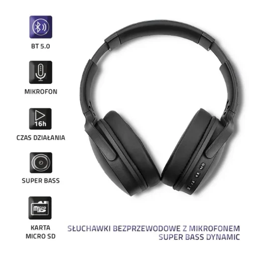 Qoltec слушалки wireless BT,microphone super bas - Image 2