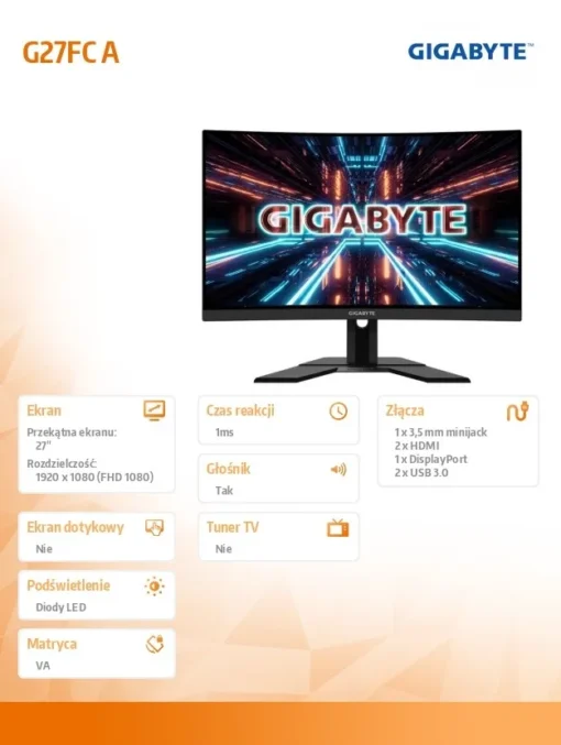 Gigabyte Monitor 27 inch G27FC A 1ms/12MLN:1/FULLHD/HDMI - Image 5