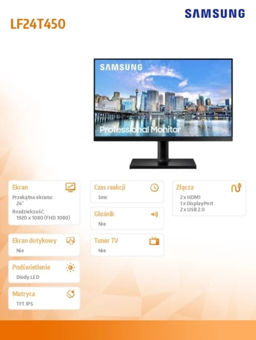 Samsung Monitor 27 inches LF27T450FQRXEN IPS 1920x1080 FHD 16:9 2xHDMI 1xDP 5ms HAS+PIVOT flat 3Y - Image 5