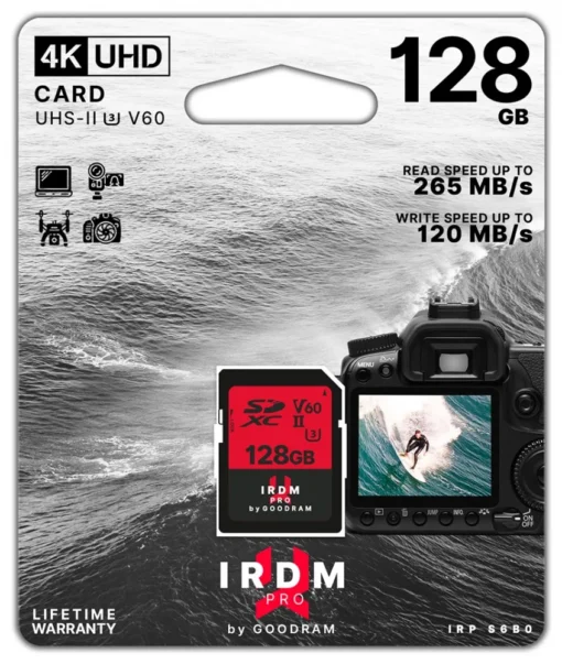 GOODRAM SDHC IRDM PRO 128GB V60 UHS-II U3 256/120MB/s - Image 3