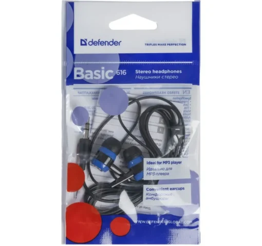 Defender EARPHONES BASIC 616 BLACK-BLUE - Image 2