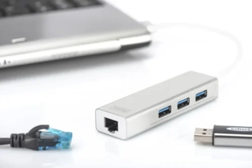 Digitus Hub USB 3.0, 3-ports Gigabit LAN adaptor - Image 3