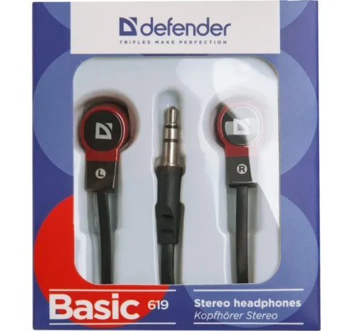 Defender Wired earphones BASIC 619 black-red - Image 3