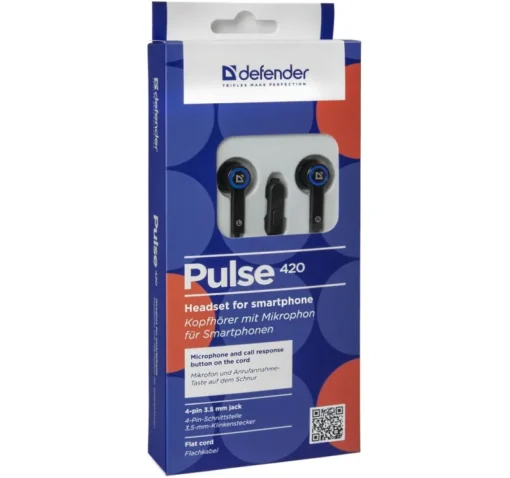 Defender Wired earphones PULSE 420 black-blue - Image 3