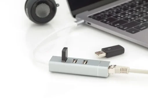 Digitus Hub 3-port USB3.0 Type C захранващ блок aluminum - Image 3