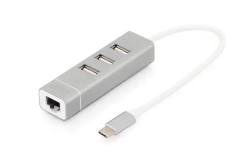 Digitus Hub 3-port USB3.0 Type C захранващ блок aluminum