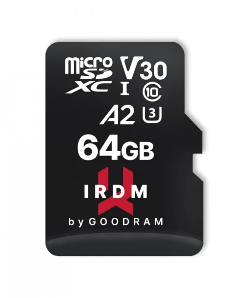 GOODRAM памет card microSD IRDM 64GB UHS-I U3 A2 + adapter - Image 2