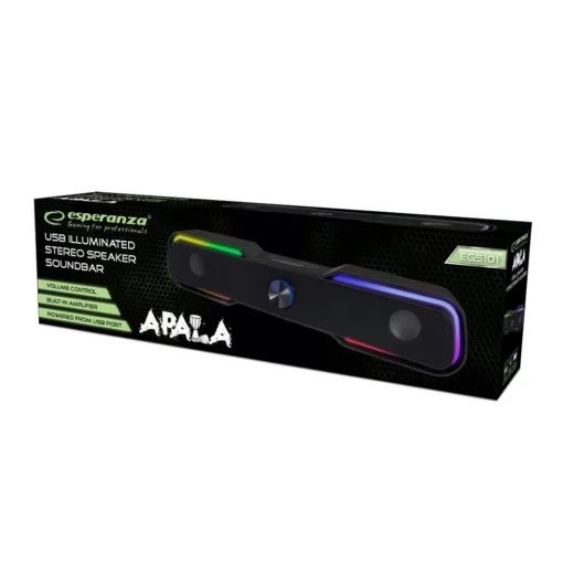 Esperanza USB SPEAKER/SOUNDBAR LED RAINBOW APALA - Image 3