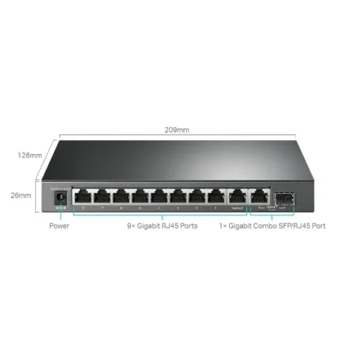 TP-LINK TP-Link SG1210MPE switc 8GE PoE+ 1GE 1SFP - Image 3