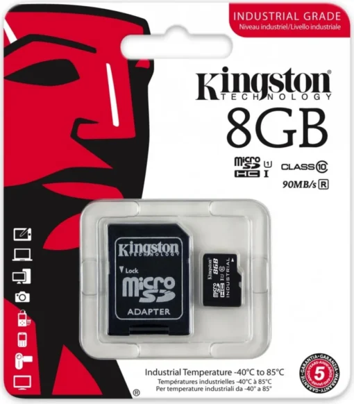 Kingston памет card microSD 8GB CL10 UHS-I Industrial