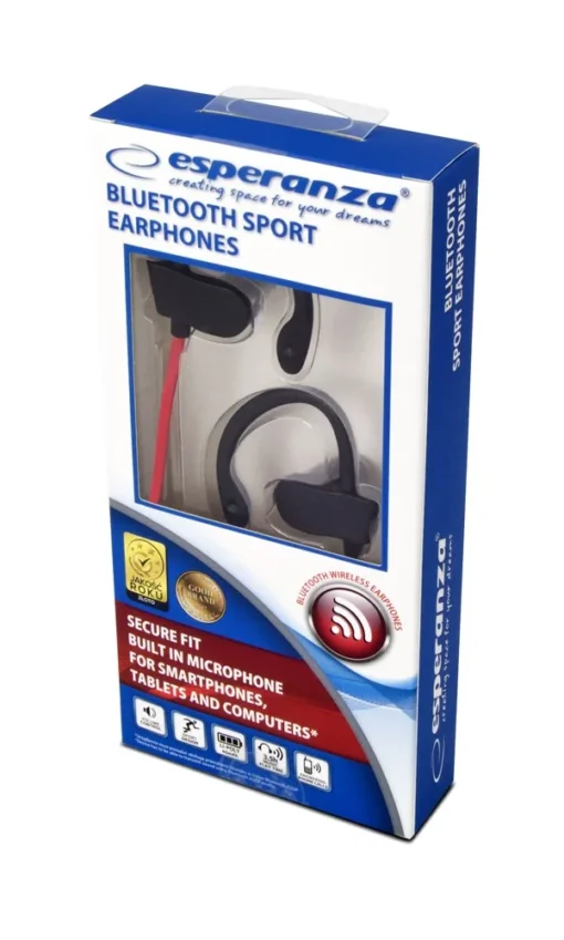 Esperanza BLUETOOTH EARPHONES BLACK/RED - Image 2