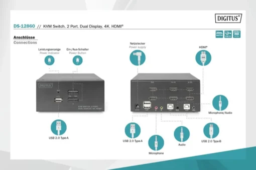 Digitus KVM switch - 2 ports DS-12860 - Image 5