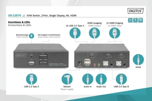 Digitus KVM switch - 2 ports DS-12870 - Image 5