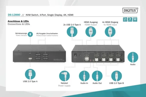 Digitus KVM switch - 4 ports DS-12880 - Image 5