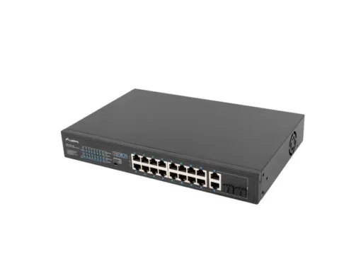 Lanberg Switch 16X 100MB POE+/2X combo unmanagedrack 19-inch gigabit ethernet 150W - Image 4