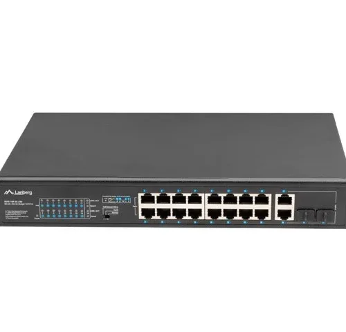 Lanberg Switch 16X 100MB POE+/2X Combo unmanaged rack 19 inch Gigabit Ethernet 250W