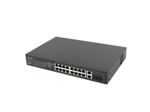 Lanberg Switch 16X 100MB POE+/2X Combo unmanaged rack 19 inch Gigabit Ethernet 250W - Image 4