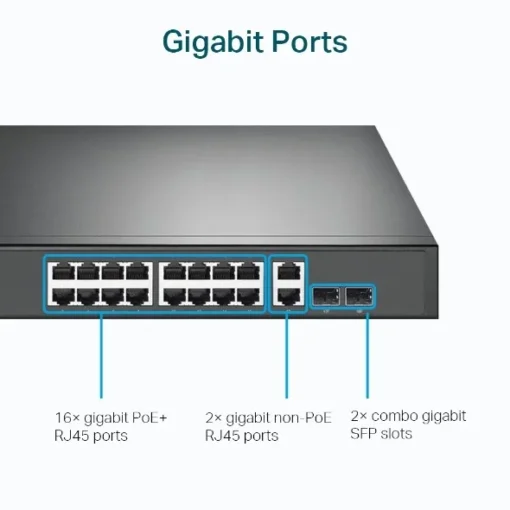 TP-LINK Switch SG1218MP 16xGE PoE+ 2xGE 2xSFP - Image 3