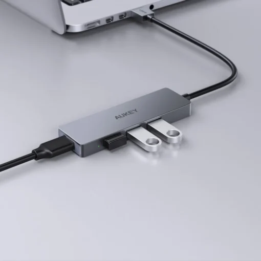 AUKEY HUB CB-H3 USB-A aluminum | Ultra Slim | 4w1 | 4xUSB 3.0 | 5Gbps - Image 2