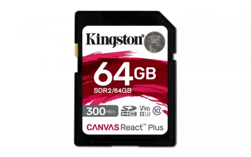 Kingston памет card SD 64GB Canvas React Plus 300/260 UHS-II U3