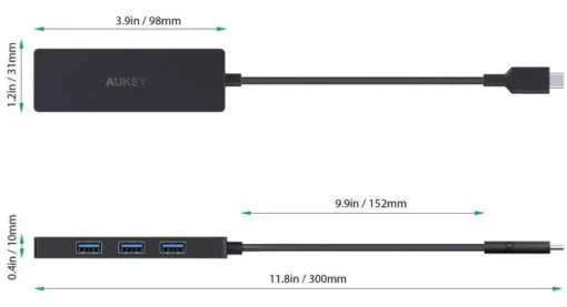 AUKEY AUKEY CB-C64 HUB USB-C Ultra Slim 4in1 4xUSB 3 - Image 2