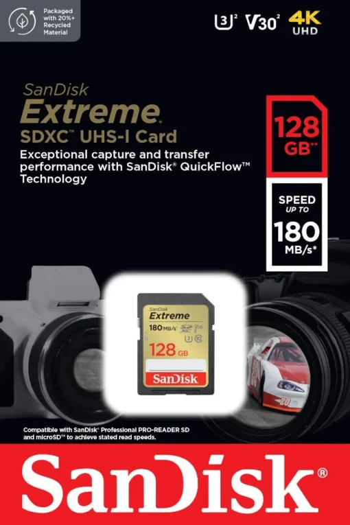 SanDisk Extreme SDXC 128GB 180/90 MB/s V30 UHS-1 U - Image 4