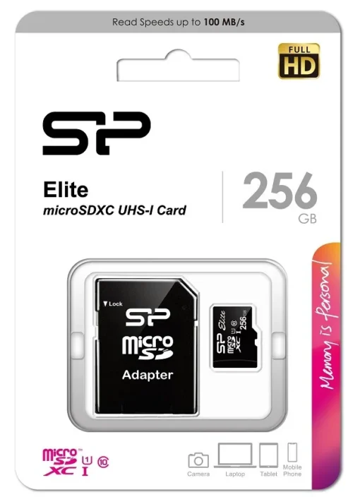 Silicon Power памет card microSDXC 256GB CL10/UHS-1 100/80 MB/s Elite + adapter - Image 3